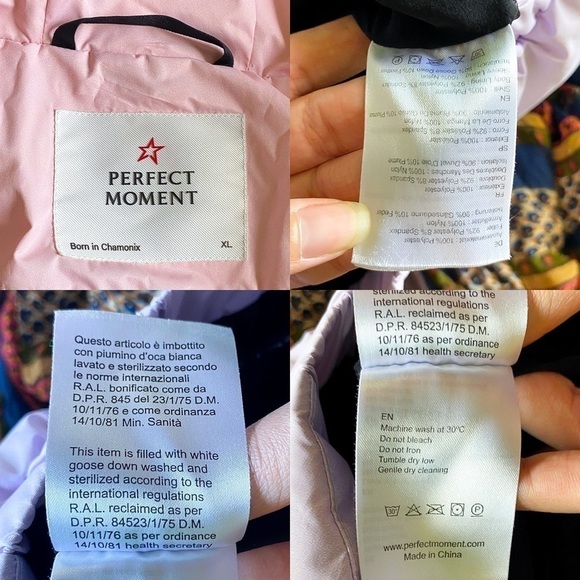 Perfect Moment Jacket Polar Flare Hooded Ombre Quilted Ski Pastel Rainbow XL GUC - Picture 8 of 15